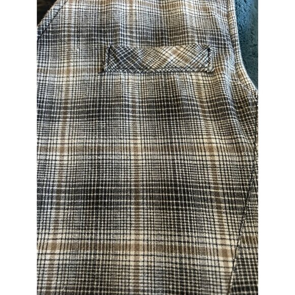 Vtg Waistcoat Quilted Vest Flannel Denim Men's Medium Hipster Daily 100% Cotton - Picture 8 of 15